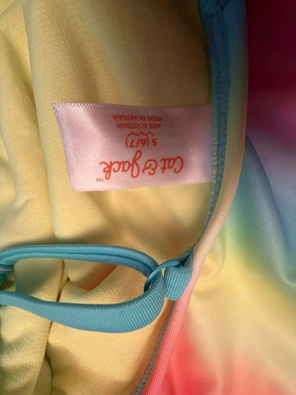 Cat & Jack Girls‎ Rainbow Ombre One-Piece Swimsuit Size S (6/7)